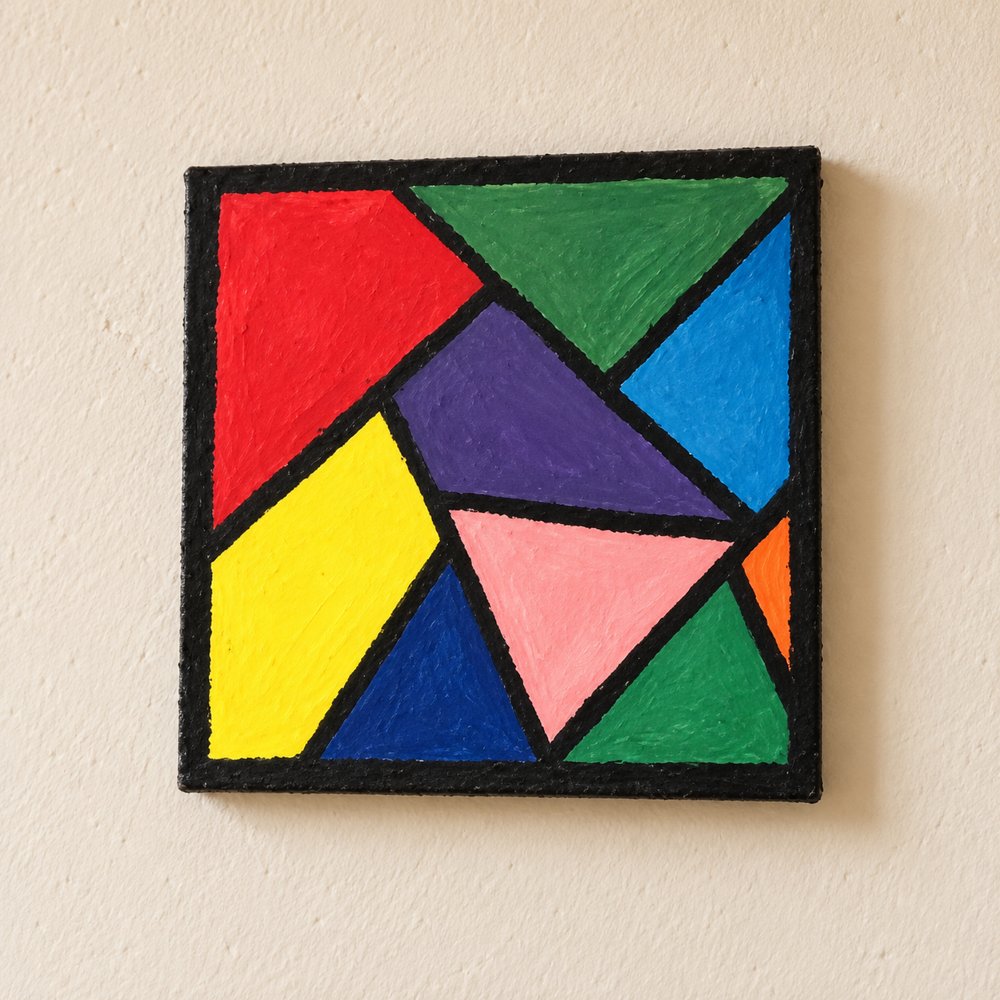 Colour Geometry handmade colourful geometric abstract canvas painting