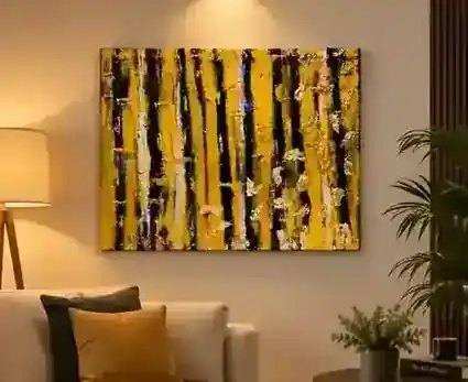 Golden Grove painting displayed on a matching interior wall