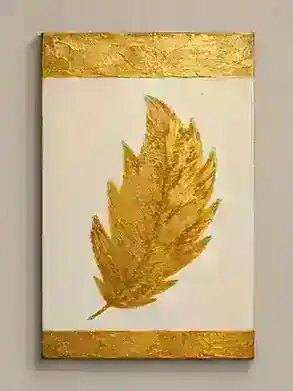 Golden Leave Single handmade gold leaf wall art painting in Pakistan