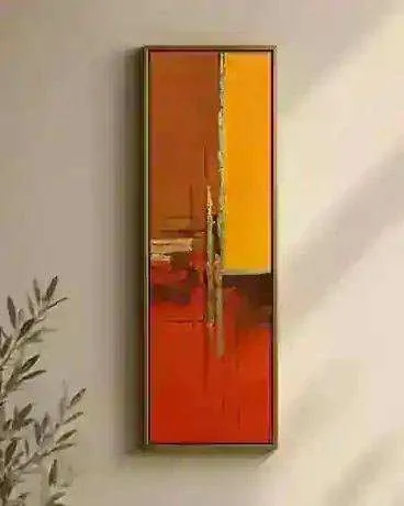 Sunset Abstract handmade orange yellow abstract wall art painting in Pakistan